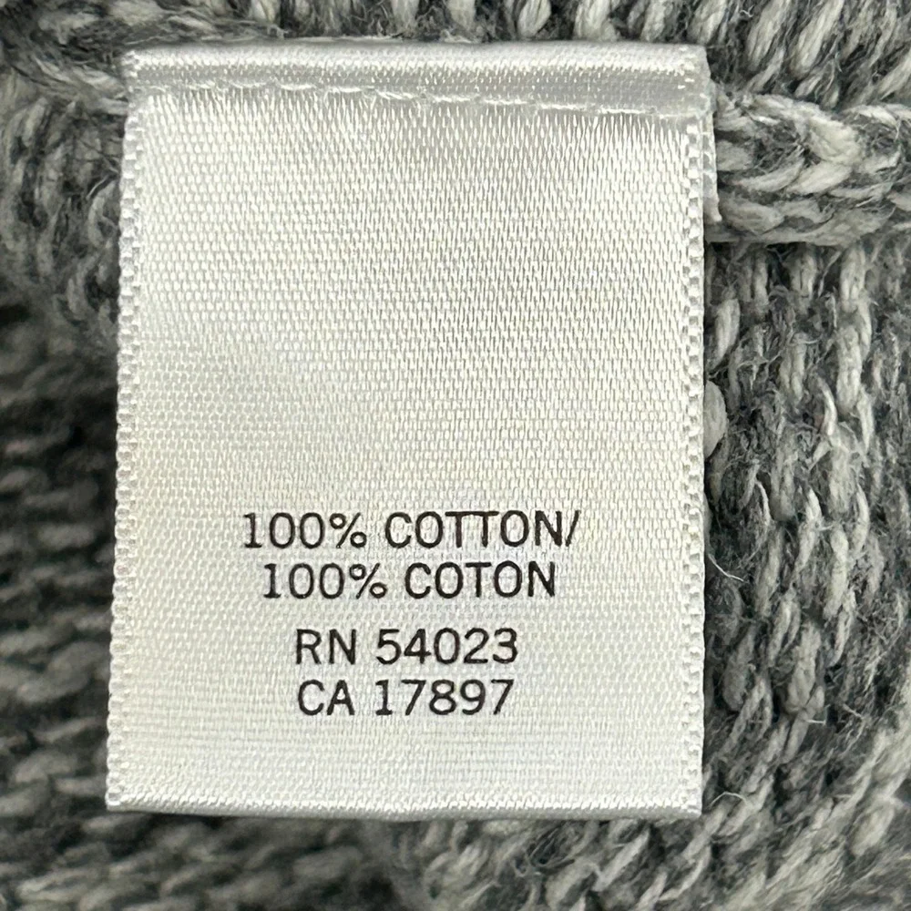Banana Republic Sweater Mens XXL Grey Marled Quarter Zip Cotton
